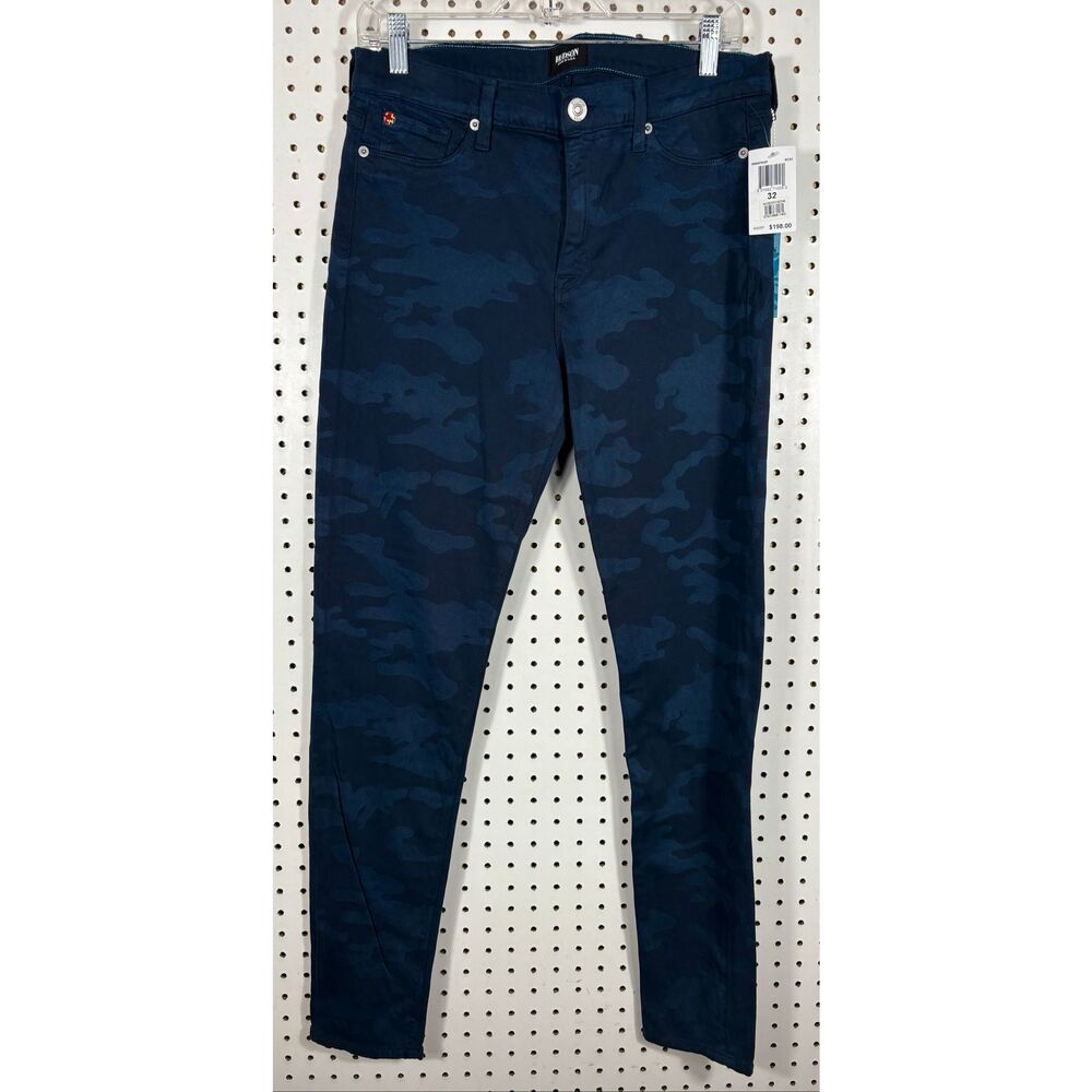 Hudson Nico Mid rise super skinny blue camouflage jeans size 32